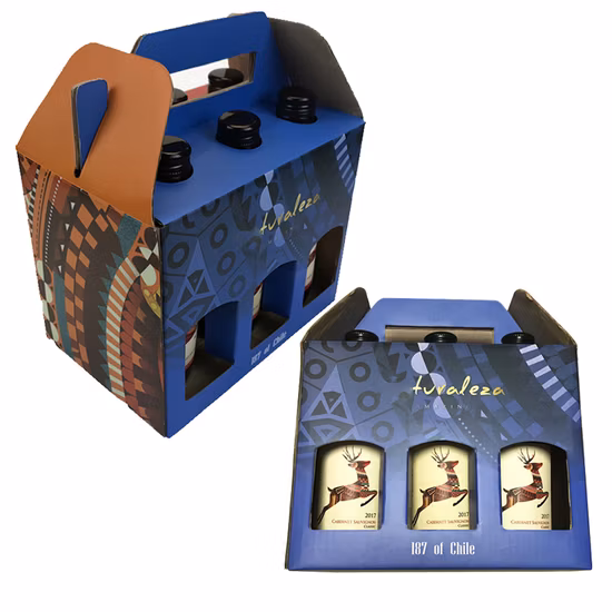 6개 또는 4개 팩 접이식 종이 맥주 캐리어 상자 맥주 와인 병 캐리어 와인 상자