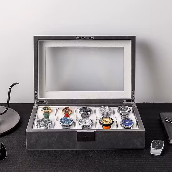 Handmade 주문 호화스러운 PU 가죽 감시탑 포장 선물 상자 보석함