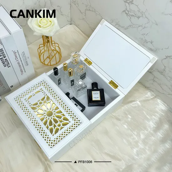 Cankim 백색 래커 향수 상자 디자인 향수 포장 상자 상자를 가진 호화스러운 향수병
