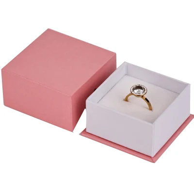 Wholese 최고의 가격 엄밀한 골판지 종이 핑크 목걸이 귀걸이 반지 상자 보석
